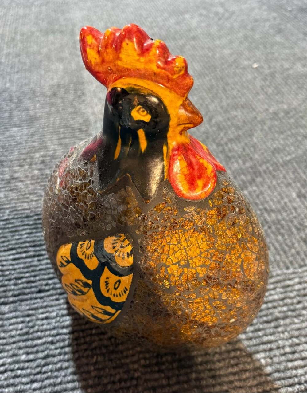 Decorative Mosaic Glass Rooster Figurine
